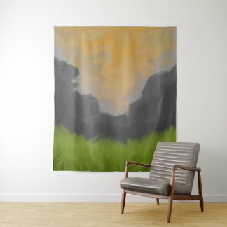 Goldene Himmel-Landschaftsmalerei Wandteppich