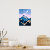 Goldene Himmelsgipfel Wasserfarbe Poster (Küche)
