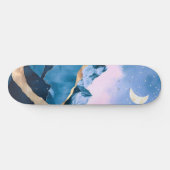 Goldene Himmelsgipfel Wasserfarbe Skateboard (Horizontal)