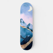 Goldene Himmelsgipfel Wasserfarbe Skateboard (Vorderseite)