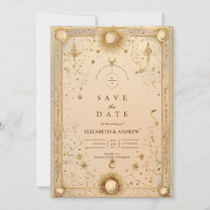 Goldene Himmlische Barockhochzeit Save The Date