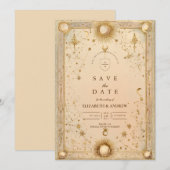 Goldene Himmlische Barockhochzeit Save The Date (Vorne/Hinten)