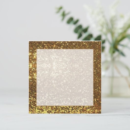Goldene Hintergrundfläche Einladung (Stehend Vorderseite)