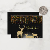 Goldene Hirsche Familie Danke Karten (Vorderseite/Rückseite Beispiel)
