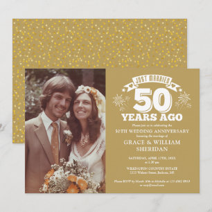 Goldene Hochzeit 50. Hochzeitstag Foto Einladung