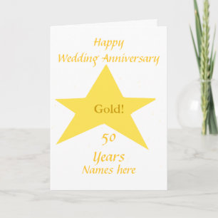 Goldene Hochzeit 50 Jahre Namen vorne Karte