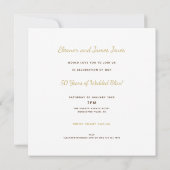 Goldene Hochzeit 50 Jahre Tortennamen Weißes Gold Einladung (Rückseite)