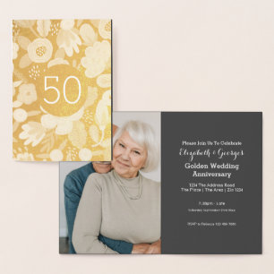 Goldene Hochzeit 50. Jubiläum Folienkarte