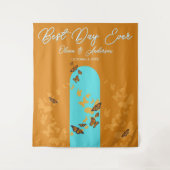 Goldene Hochzeit am besten Tag Goldmedaille Wandteppich (Vorderseite)