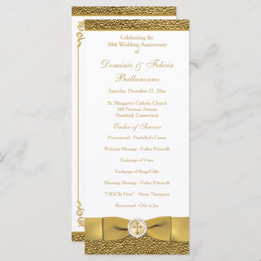 Goldene Hochzeit anlässlich des Jubiläums Programm (Vorne/Hinten)