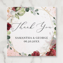 Goldene Hochzeit Boho burgundy Geschenkanhänger