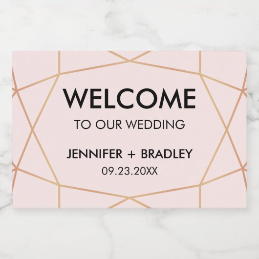 Goldene Hochzeit der geometrischen Rose Schaumweinetikett (Einzelnes Label)