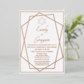 Goldene Hochzeit der jüdischen geometrischen Rahme Folieneinladung (Stehend vorne)