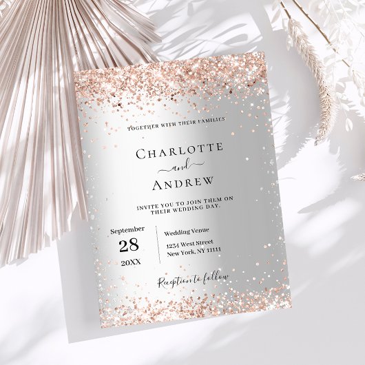 Goldene Hochzeit der Silberne Rose Einladung