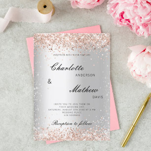 Goldene Hochzeit der Silberne Rose Einladung