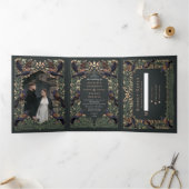 Goldene Hochzeit der verzauberten gotischen Raven- Dreifach Gefaltete Einladung (Innenseite)