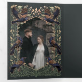 Goldene Hochzeit der verzauberten gotischen Raven- Dreifach Gefaltete Einladung (Innen Erste Seite)