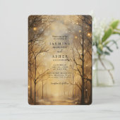 Goldene Hochzeit des verzauberten Waldes Einladung (Stehend Vorderseite)