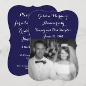 Goldene Hochzeit Einladung (Vorne/Hinten)
