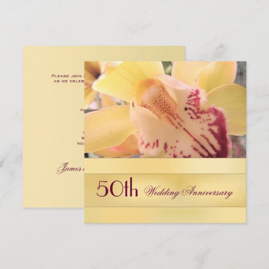 Goldene Hochzeit Einladung (Vorne/Hinten)