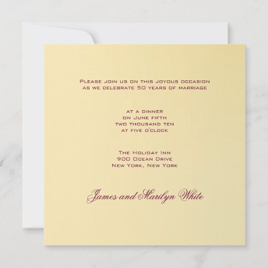 Goldene Hochzeit Einladung (Rückseite)