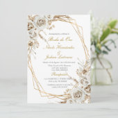 Goldene Hochzeit Einladung (Stehend Vorderseite)