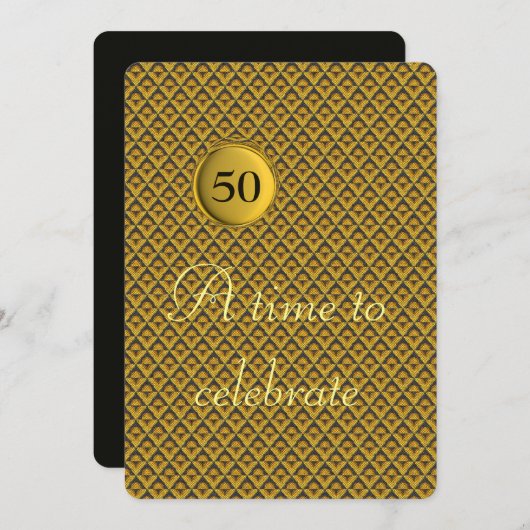 Goldene Hochzeit Einladung (Vorne/Hinten)