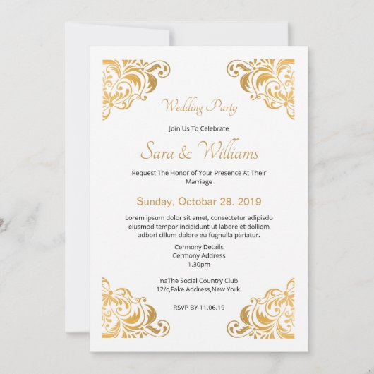 Goldene Hochzeit Einladung (Vorderseite)