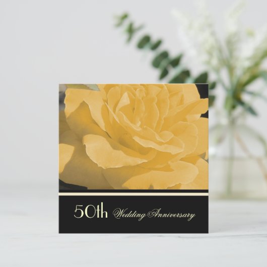 Goldene Hochzeit Einladung (Stehend Vorderseite)