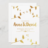 Goldene Hochzeit Einladung (Vorne/Hinten)