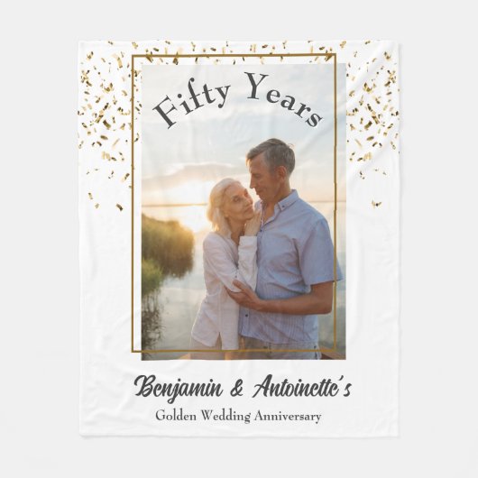 Goldene Hochzeit Fleecedecke (Vorderseite)