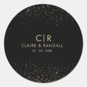 Goldene Hochzeit für Glitzer Runder Aufkleber (Vorderseite)