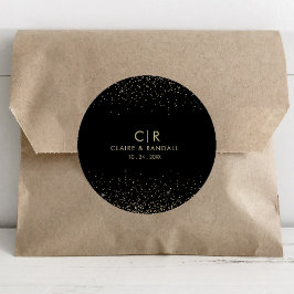 Goldene Hochzeit für Glitzer Runder Aufkleber