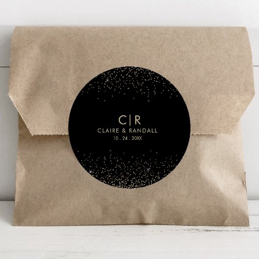 Goldene Hochzeit für Glitzer Runder Aufkleber