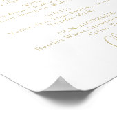 Goldene Hochzeit Getränkekarte Fancy Script Schild (Ecke)