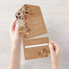 Goldene Hochzeit im Herbst in einer Einladung