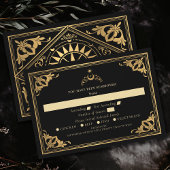 Goldene Hochzeit im Jugendstil Tarot Gotische Hoch RSVP Karte