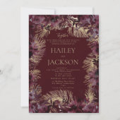 Goldene Hochzeit in Burgund Einladung (Vorderseite)