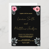 Goldene Hochzeit in Rosa Einladung (Vorne/Hinten)