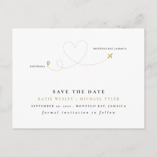 Goldene Hochzeit in Urlaubsort Save the Date Ankündigungspostkarte