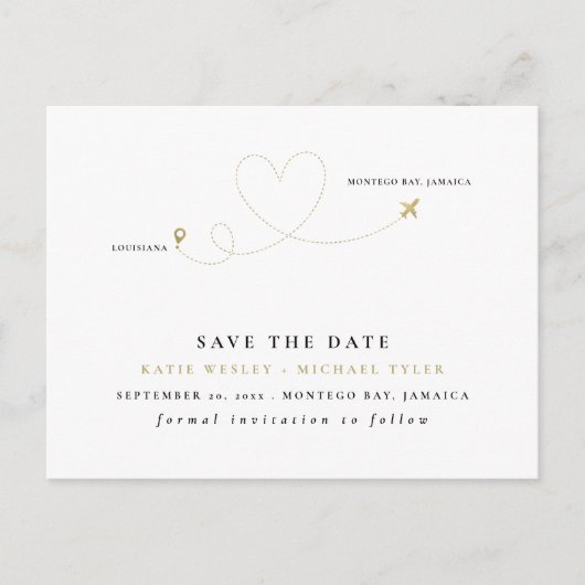 Goldene Hochzeit in Urlaubsort Save the Date Ankündigungspostkarte (Vorderseite)