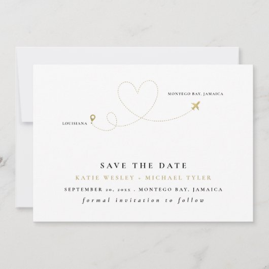 Goldene Hochzeit in Urlaubsort Save the Date Einladung (Vorderseite)