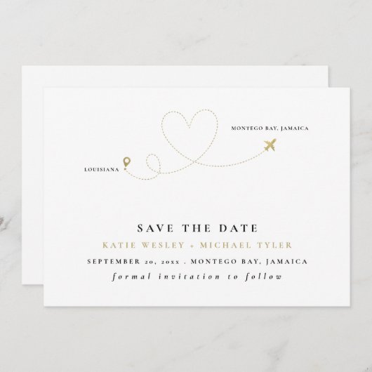 Goldene Hochzeit in Urlaubsort Save the Date Einladung (Vorne/Hinten)
