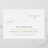 Goldene Hochzeit in Urlaubsort Save the Date Folieneinladung (Vorderseite)