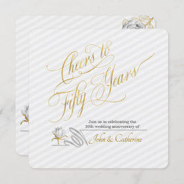 Goldene Hochzeit Jahrestag 50. Jahre Streifen Einladung