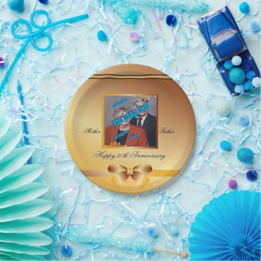 Goldene Hochzeit Jahrestag Fünfzigste Recycle Pappteller (Party)