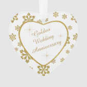 Goldene Hochzeit Jubiläumsschneeflocke Ornament (Vorderseite)