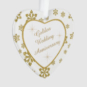 Goldene Hochzeit Jubiläumsschneeflocke Ornament (Vorderseite)