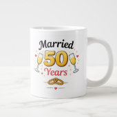Goldene Hochzeit Kaffeetasse Geschenk Jumbo-Tasse (Rechts)