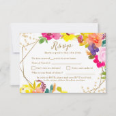 Goldene Hochzeit mit blühenden Glitzer RSVP Karte (Vorderseite)